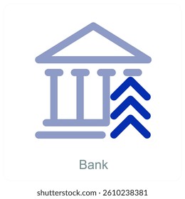 Bank and institution icon concept