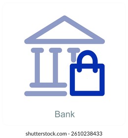 Bank and institution icon concept