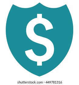 Bank Insurance vector icon. Style is flat symbol, soft blue color, white background.