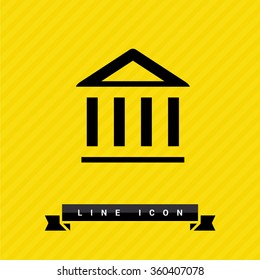Bank isolated minimal single flat icon. Building line vector icon for websites and mobile minimalist flat design.