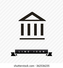Bank isolated minimal single flat icon. Building line vector icon for websites and mobile minimalist flat design.