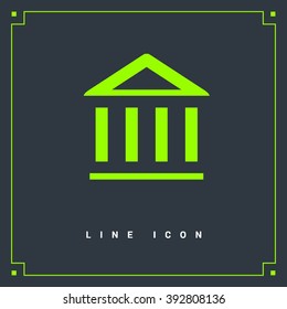 Bank isolated minimal single flat icon. Building line vector icon for websites and mobile minimalist flat design.