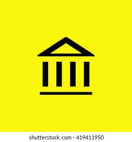 Bank isolated minimal single flat icon. Building line vector icon for websites and mobile minimalist flat design.