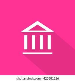 Bank isolated minimal single flat icon. Building line vector icon for websites and mobile minimalist flat design.