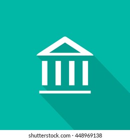 Bank isolated minimal single flat icon. Building line vector icon for websites and mobile minimalist flat design.