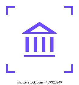 Bank isolated minimal single flat icon. Building line vector icon for websites and mobile minimalist flat design.
