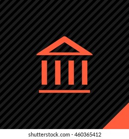 Bank isolated minimal single flat icon. Building line vector icon for websites and mobile minimalist flat design.