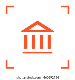 Bank isolated minimal single flat icon. Building line vector icon for websites and mobile minimalist flat design.