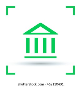 Bank isolated minimal single flat icon. Building line vector icon for websites and mobile minimalist flat design.