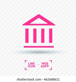 Bank isolated minimal single flat icon. Building line vector icon for websites and mobile minimalist flat design.