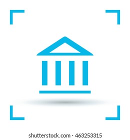 Bank isolated minimal single flat icon. Building line vector icon for websites and mobile minimalist flat design.
