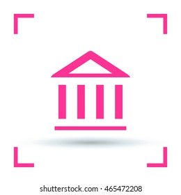 Bank isolated minimal single flat icon. Building line vector icon for websites and mobile minimalist flat design.