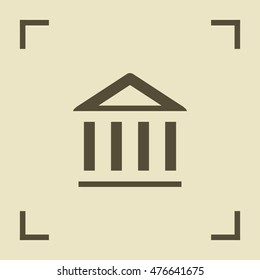 Bank isolated minimal single flat icon. Building line vector icon for websites and mobile minimalist flat design.