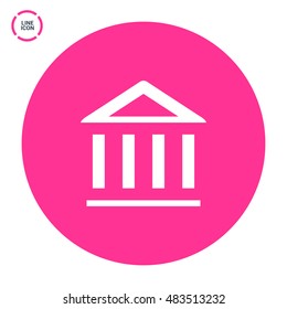 Bank isolated minimal single flat icon. Building line vector icon for websites and mobile minimalist flat design.