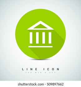 Bank isolated minimal single flat icon. Building line vector icon for websites and mobile minimalist flat design.