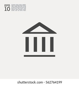 Bank isolated minimal single flat icon. Building line vector icon for websites and mobile minimalist flat design.