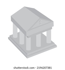 bank isometric icon flat isolated