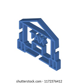 Bank isometric left top view 3D icon