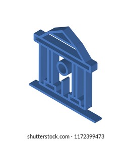 Bank isometric left top view 3D icon