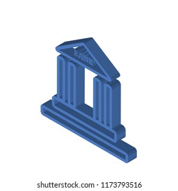 Bank isometric left top view 3D icon