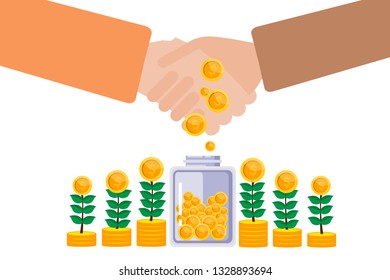 bank, jar, money, Save money, vector illustration, Monetary profit 
