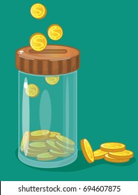 bank, jar, money,Save money, vector illustration