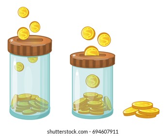 bank, jar, money,Save money, vector illustration
