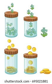 bank, jar, money,Save money, vector illustration