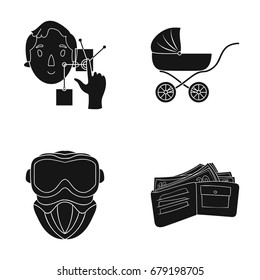 bank, lending, store and other web icon in black style.purse, money, purchase, icons in set collection.