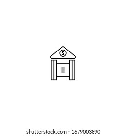 Bank line art icon vector