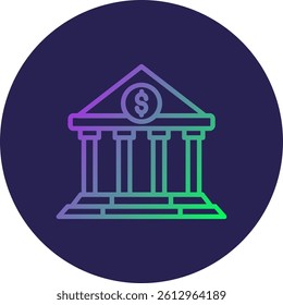 Bank Line Circle Gradient Style