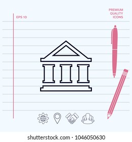 Bank line icon