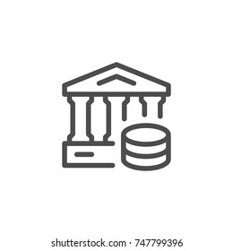 Bank line icon