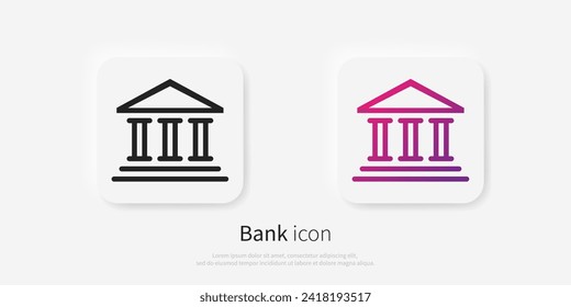 Bank line icon, banking sign vector graphics, outline building isolated on a white background. Suitable for Web Page, Mobile App, UI, UX and GUI design. eps 10.