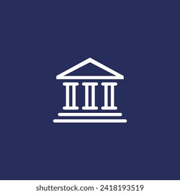 Bank line icon, banking sign vector graphics, outline building isolated on a white background. Suitable for Web Page, Mobile App, UI, UX and GUI design. eps 10.