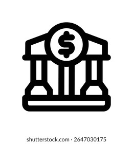 bank line icon. Clean and minimalist vector icon for websites, mobile apps, presentations, and logos. Fully scalable and customizable for any project.