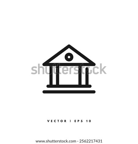 Bank Line Icon. Editable Stroke