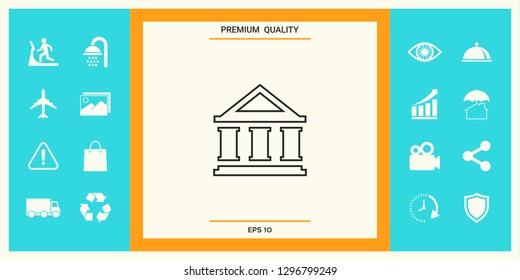 Bank line icon. Graphic elements for your design