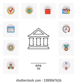Bank line icon. Graphic elements for your design