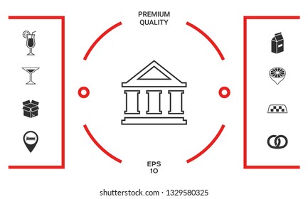 Bank line icon. Graphic elements for your design