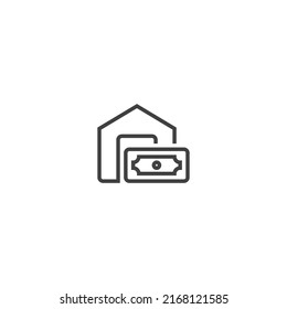 Bank line icon. linear style sign for mobile concept and web design. Outline vector icon. Symbol, logo illustration. Vector graphic