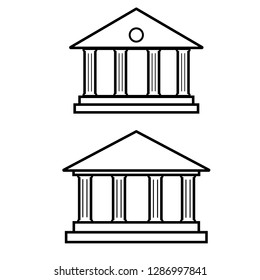 bank line icon, logo on white background