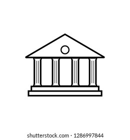 bank line icon, logo on white background