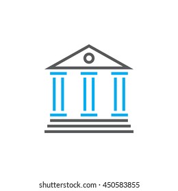 bank line icon, outline vector logo, linear pictogram isolated on white, pixel perfect color illustration