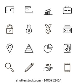 Bank line icon set. Collection of high quality black outline logo for web site design and mobile apps. Banking vector illustration on a white background