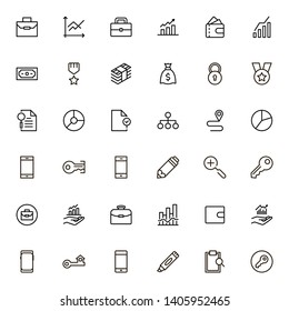 Bank line icon set. Collection of high quality black outline logo for web site design and mobile apps. Banking vector illustration on a white background