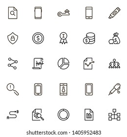 Bank line icon set. Collection of high quality black outline logo for web site design and mobile apps. Banking vector illustration on a white background