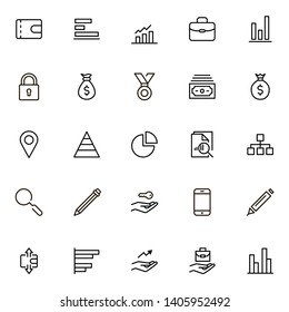 Bank line icon set. Collection of high quality black outline logo for web site design and mobile apps. Banking vector illustration on a white background