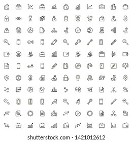Bank line icon set. Collection of high quality black outline logo for web site design and mobile apps. Banking vector illustration on a white background