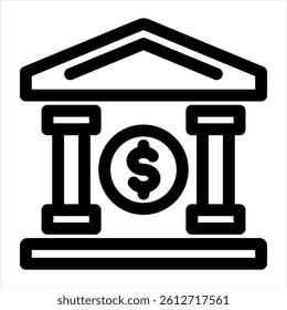 Bank Line Icon Vector Illustration